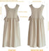 Premium Plus Size Adjustable Waistline Bib Apron, Soft Cotton Blend with Pockets (Cream Color)