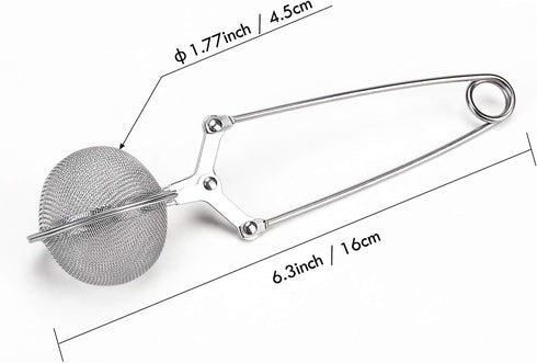 JEXCULL 3 Pack Snap Ball Tea Strainer, Premium Stainless Steel Tea Infuser with Handle for Loose Leaf Tea
