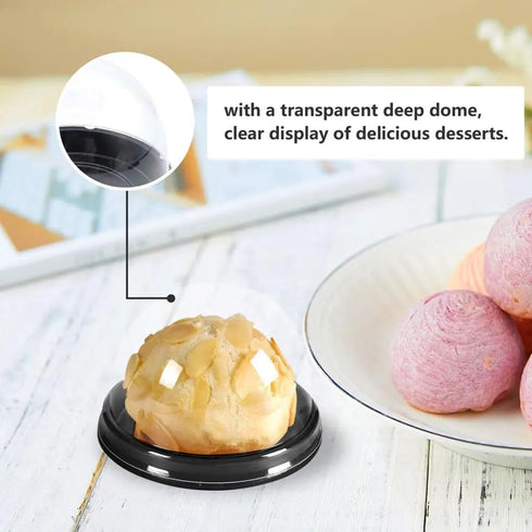EchoDone Clear Plastic Mini Cupcake Boxes, 50 Pack Muffin Pod Dome Container for Wedding Birthday Gifts
