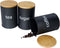 SOTECH Metal Food Storage Jar Set of 3 - Farmhouse Coffee Canisters with Bamboo Lids for Kitchen Decor