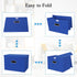 STOREONE 3 Pcs Fabric Storage Cube Bins, Foldable Organizer Container with Lids and Metal Handles for Home