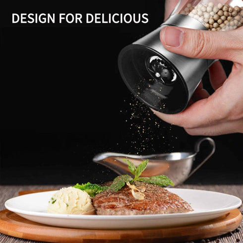 Mincham 6OZ Manual Salt or Pepper Grinder for Professional Chef, Best Spice Mill with Stainless Steel Cap, Ceramic