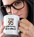 3dRose 95 Is Like Turning 35 In Celsius Mug, Humorous 95th Birthday Gift, 11 oz, Black