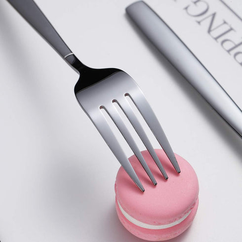 Berglander Dinner Forks Set of 6, Modern Stainless Steel Forks and Spoons Silverware, Forks And Spoons Set