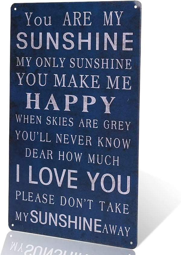 dingleiever You Are My Sunshine Poster Metal Plaque, Vintage Bar Iron Painting, Home Decor Gift