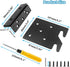2 Sets Bed Frame Bed Post Double Hook Slot Bracket, Metal 4.2" x 3.4" x 0.08" Heavy Duty Bed Rail Hooks Plates Bed Accessories for Wooden Bed Frame with Screws (Black)