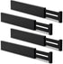 Utoplike 4 pcs Bamboo Kitchen Drawer Dividers - Adjustable Black Drawer Organizers for Kitchen, Bathroom, Bedroom, Desk