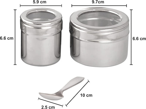 9 KSJONE Large Spice Container Masala Dabba With Compartments, Masala Box, Spice Container Box, Stainless Steel Spice