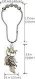 Country Shower Curtain Hooks Set of 12 - Rust Proof Brushed Nickel Rings with Owl Pendant Accessories