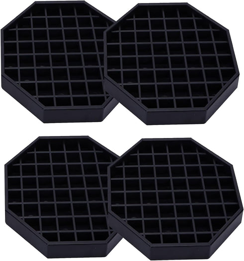 Drip Trays 6" Coffee Countertop Octagon Drip Tray, Black Plastic with Honeycomb Grid, Pack of 4 (6")