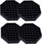 Drip Trays 6" Coffee Countertop Octagon Drip Tray, Black Plastic with Honeycomb Grid, Pack of 4 (6")