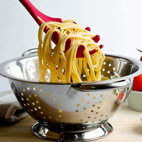 Silicone Pasta Fork (11.2"), 2-Pack Spaghetti Server Spoon Heat Resistant 600°F, Food Grade Pasta Spoon, BPA Free, Noodle Spoon. (Silicone)