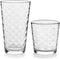 Libbey Awa Tumbler and Rock Glasses Set - Elegant Polka Dot Drinking Glasses, 16 All Purpose Cups for Events