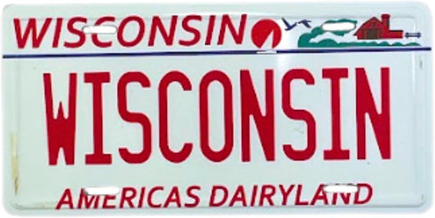Wisconsin License Plate Replica Magnet, Collectible Souvenir Fridge Accessory, 3.5 x 1.75 Inches