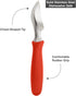 BALCI Ice Cream Scoop - Heavy Duty Stainless Steel Ice Cream Scooper with Non-Slip Rubber Grip, Dishwasher Safe, Red