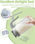 2 Pack 32oz 1 Glass Pitcher with Lid & V-shaped Pour Spout - Quart Breastmilk Pitcher Double Leak Proof, Creamer