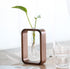 TREELF Transprent Glass Vase Test Tube Vase Hydrophilic Plants Vase Plant Holder Walnut Wooden Frame Flower Stand Table
