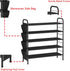 5 Closet SUOERNUO Shoe Rack Storage Organizer Tier Free Standing Metal Shoe Shelf Compact Shoe Organizer with Side Bag
