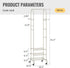 Furshus 4 Garment Rack with Wheels,Small Metal Coat Rack With Hooks,Freestanding Heavy Duty Clothing Rack with Shoe