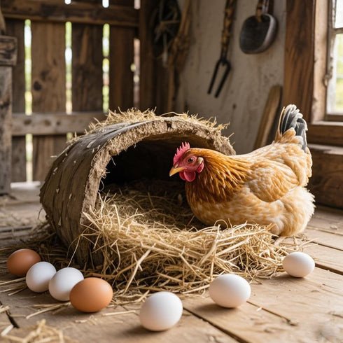 Azatemgo 6 Set Pcs Wooden Eggs Fake Chicken White Eggs of Wooden Fake Eggs to Help Lay Chickens