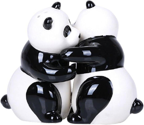 Pacific Giftware Hugging Panda Magnetic Ceramic Salt and Pepper Shakers Set