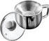 Stainless Steel 4 Cup/1000ML Fat Separator with Strainer and Glass Lid, Soup Oil Separator Cup for Cooking, Kitchen Oil