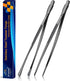 JETKONG 2 Pcs 12-Inch Food Tweezer Tongs, Stainless Steel Kitchen Cooking Tweezers