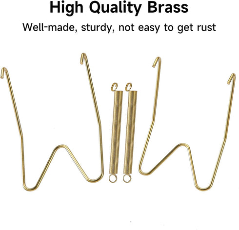 10-Piece Brass Plate Wall Hangers, 8 Inch Invisible Decorative Holders with 12-Piece Wall Hooks