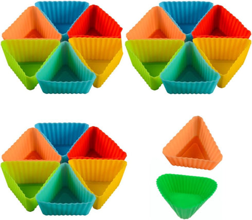 20pcs Triangle Muffin Cup Cupcake Liners, Silicone Cake Molds for Baking Mini Triangle Molds