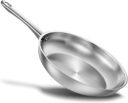 KOCH SYSTEME CS 10 Inch Stainless Steel Frying Pan, PFAS-Free, Induction Compatible with Stay-Cool Handle