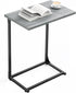Pipishell C-Shaped Side Table, C Table for Sofa with Two-Piece Desktop & Metal Frame, Large Surface End Table