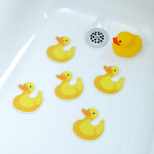 5 SlipX Solutions Adhesive Bath Treads, Duck Tub Tattoos, Non-Slip Traction to Bathtubs, Showers & Other Slippery Spots