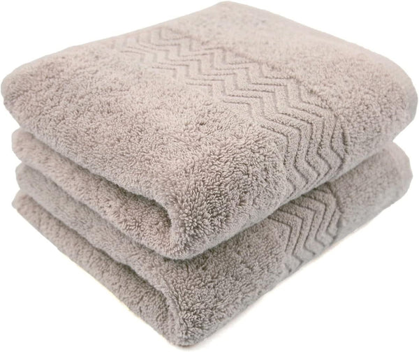Cleanbear 100% Cotton Hand Towels, Ultra Soft and Highly Absorbent Face Towels, 2-Pack, 13 x 28 Inch (Khaki)