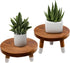 9" Round Dip Dyed Teak Plant Stand |Wood Risers for Decor |