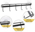 YiZhi Adhesive Wall Hooks Rack, Space Saving Kitchen Rail with 6 Hooks, No Drilling Wall Mounted Accessory Hanger, Pack