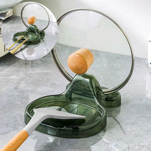 2 Pack Spoon Rest for Multiple Utensils & Lid Holder, Utensil Rest for Kitchen Counter, Cooking Spoon Holder with Drip Pad for Stove Top, Utensil Holder for Spatula, Ladle, Tongs, Spatula Holder