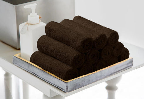 24-Pack 12 12 Inch Avalon Towels Cotton Washcloths x Brown Super Soft & Absorbent Ring-Spun Cotton Wash Cloths
