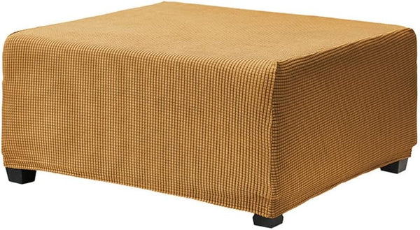 OBCREAT Ottoman Covers, Stretch Jacquard Ottoman Slipcover Soft Thick Folding Storage Cover Rectangle