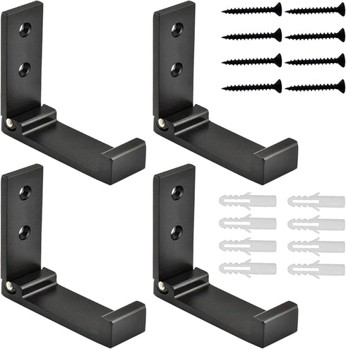 Folding Coat Hooks - Foldable Wall Hooks for Hanging, Pack of 4 Aluminum Alloy Cloth Hanger