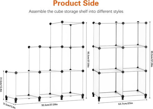 HOMIDEC 6-Cube Storage Organizer, Closet Shelf Bookcase with Metal Hammer for Kids and Bedroom