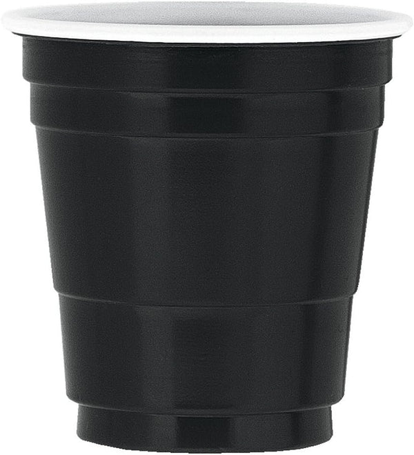Black Disposable Plastic Shot Glasses, 2oz, 20 Pieces for Events and Celebrations