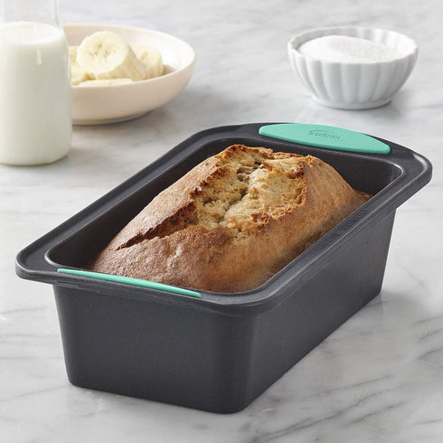 Trudeau Structure Loaf Pan Silicone Bakeware, 8.5" x 4.5", Mint/Black by Trudeau