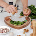 Mezzaluna Chopper Rocking Knife with Sharp Blades, ULU Knife for Veggie Rocker, Pizza Cutter, Kale Herbs Chopper &