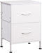 WLIVE White Nightstand with 2 Drawers, Small Dresser for Bedroom, Bedside Furniture, College Dorm