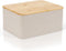Beautiful Bread Box with Wooden Lid for Kitchen Countertop, Spacious Container for Homemade Bread, Muffins, Bagels