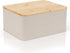 Beautiful Bread Box with Wooden Lid for Kitchen Countertop, Spacious Container for Homemade Bread, Muffins, Bagels