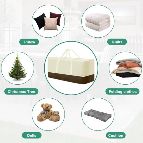 68 30 20 Inch, Extra Large Patio Outdoor Waterproof Cushion Storage Bag, Outdoor Cushion Furniture Storage Bag