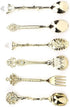 6Pcs/Set Fdit Vintage Carved Coffee Spoon Teaspoon Retro Zinc Alloy Dessert Coffee Tableware Spoons Cutlery