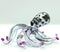Octopus Miniature Figurines - Hand Blown Color Glass Art Collectible Gift Decor (3.5", Black Purple)