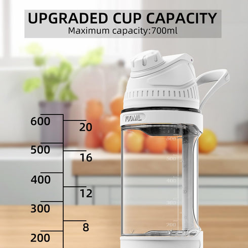 Mulli Portable Blender, 24oz Travel Blender for Shakes and Smoothies, USB Rechargeable Mixer with Lid for Gym